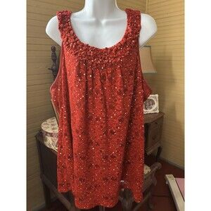 New Directions Sx XL Women’s Blouse 44” Bust 28” L RHINESTONE LACE 🎄🎄🎄